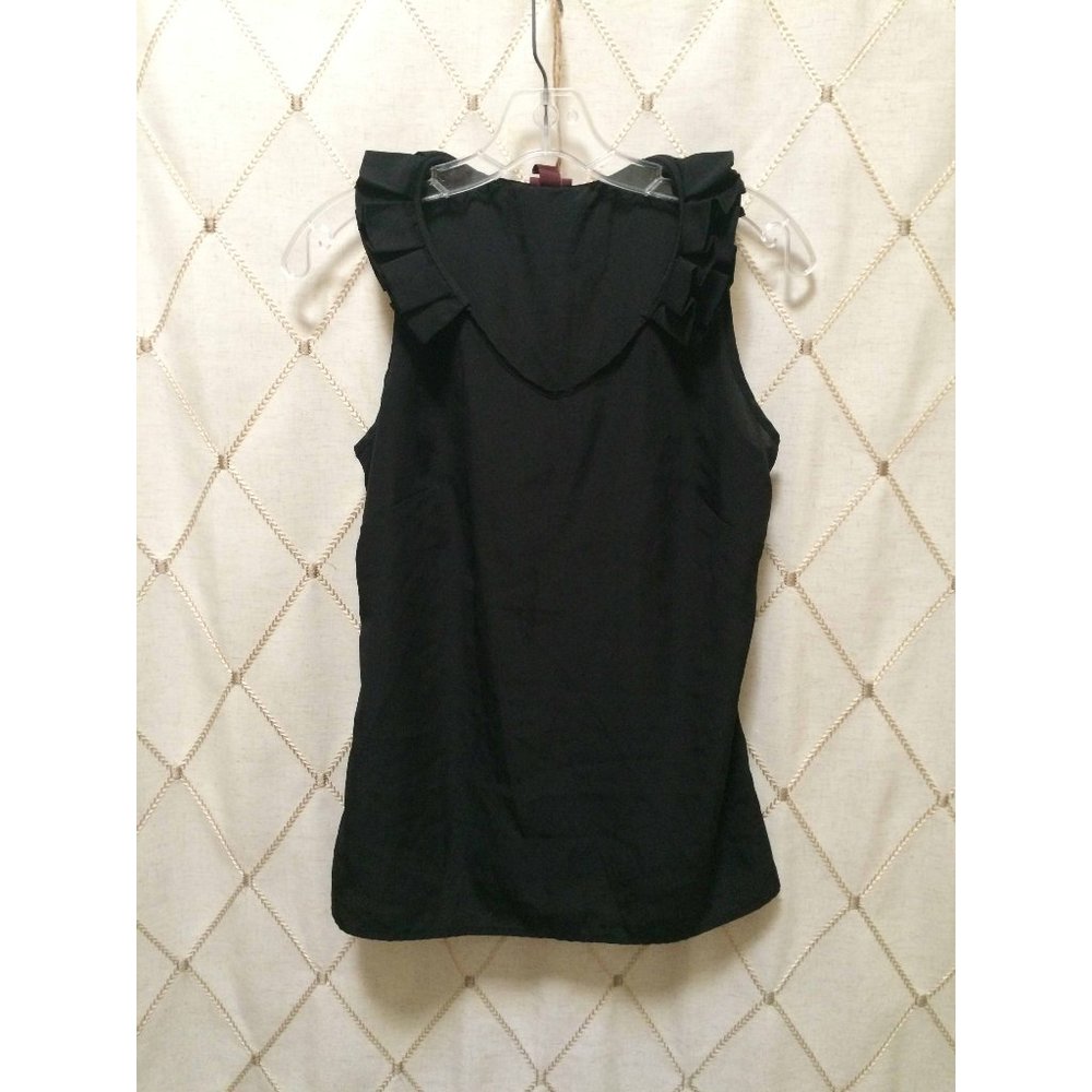 MERONA Black Sleeveless Blouse Ruffled Size S